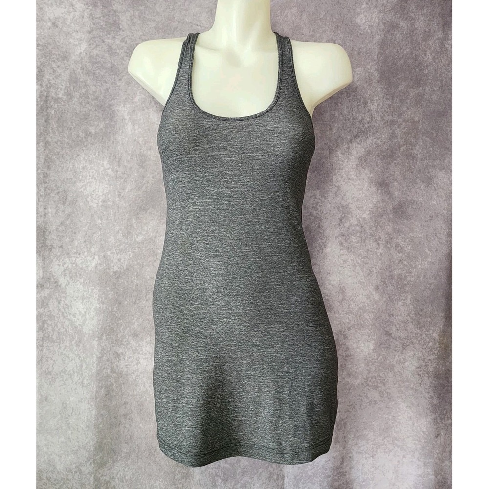 Women's Lululemon Heathered Gray Cool Racerback Tank Top ~ Size 6 - Picture 2 of 5